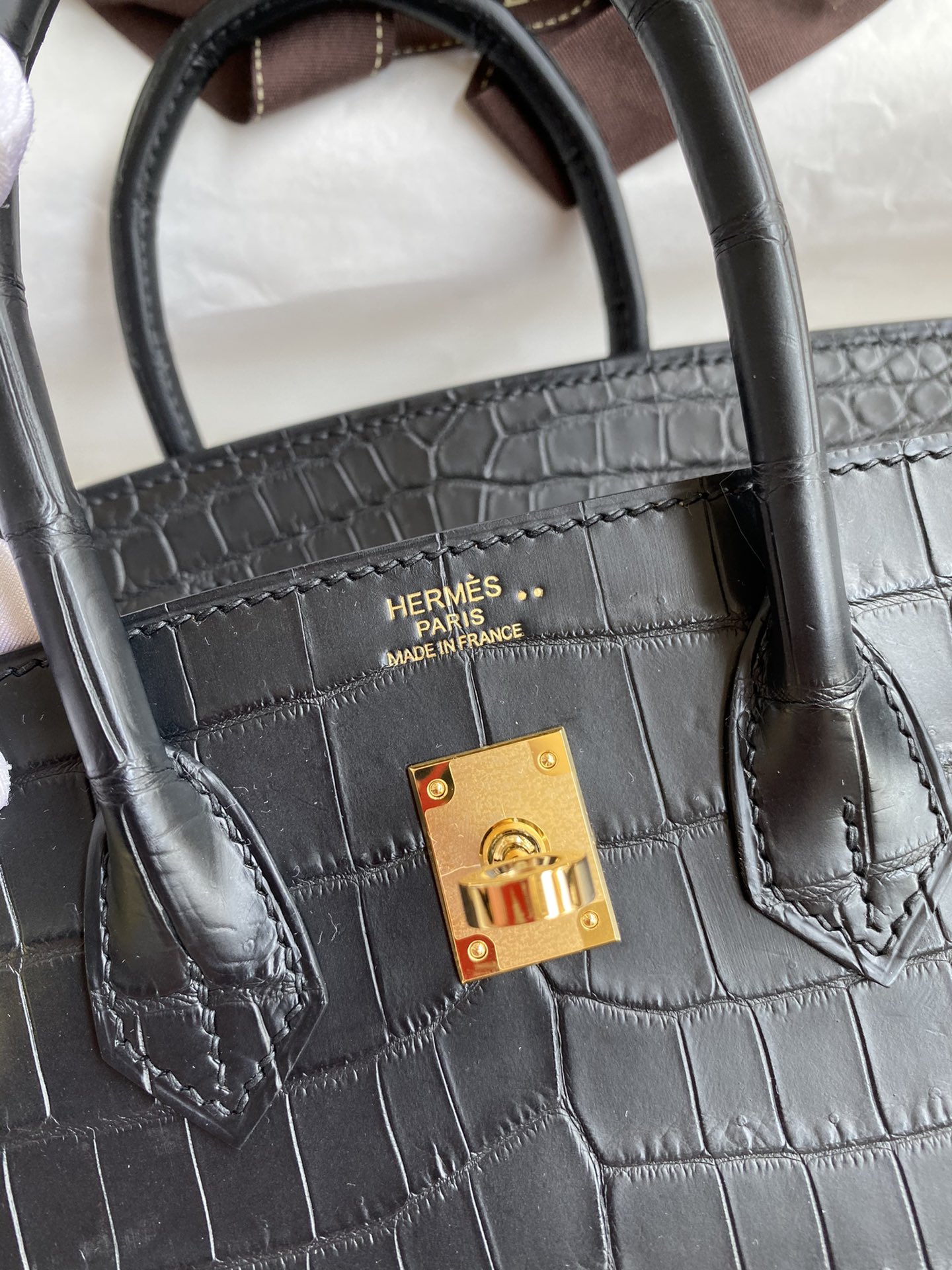 Hermes Birkin 25CM Handmade Bag In Black Crocodile Niloticus Matte Skin